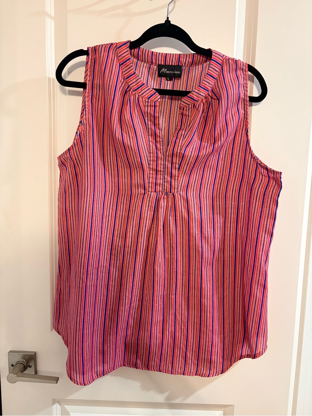 Sleeveless Multi-Stripe V-Neck Tank